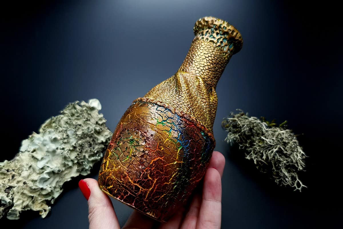 Polymer Clay Vase The Dragon's Treasure (9253)