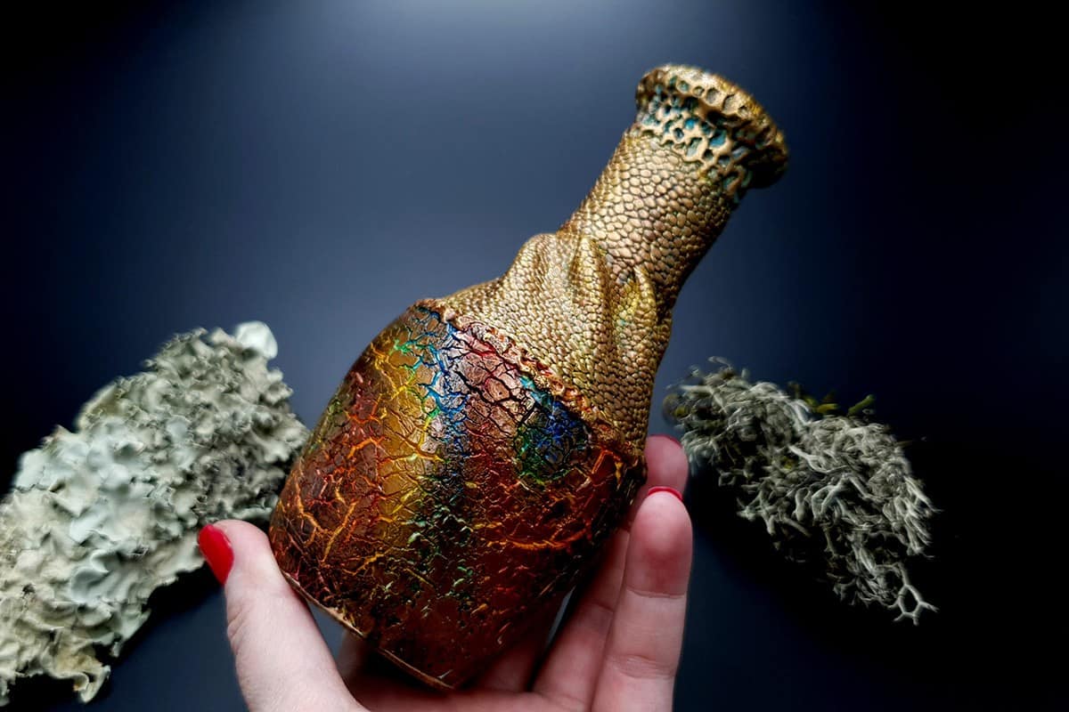 Polymer Clay Vase The Dragon's Treasure (9254)