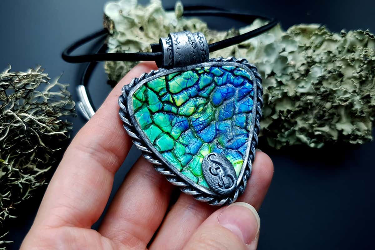 Polymer clay Pendant "Under the Sea" (8919)