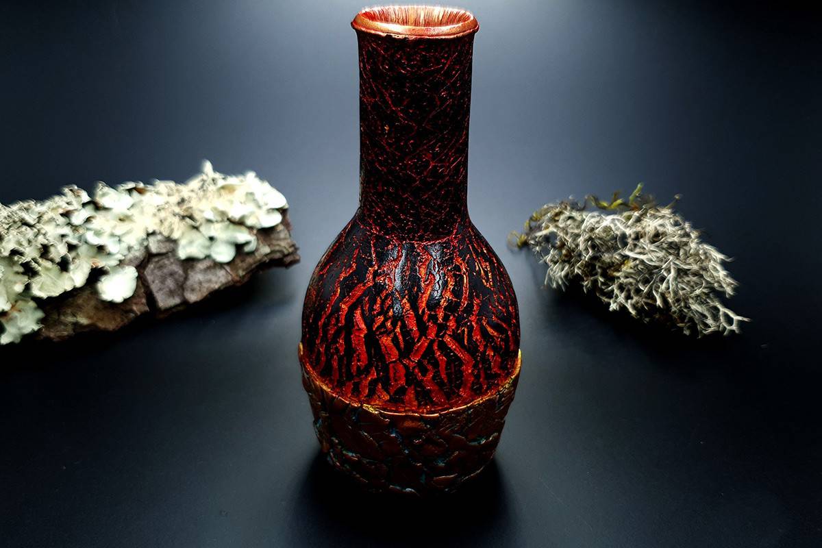 Polymer clay Vase Volcano Lava (9191)