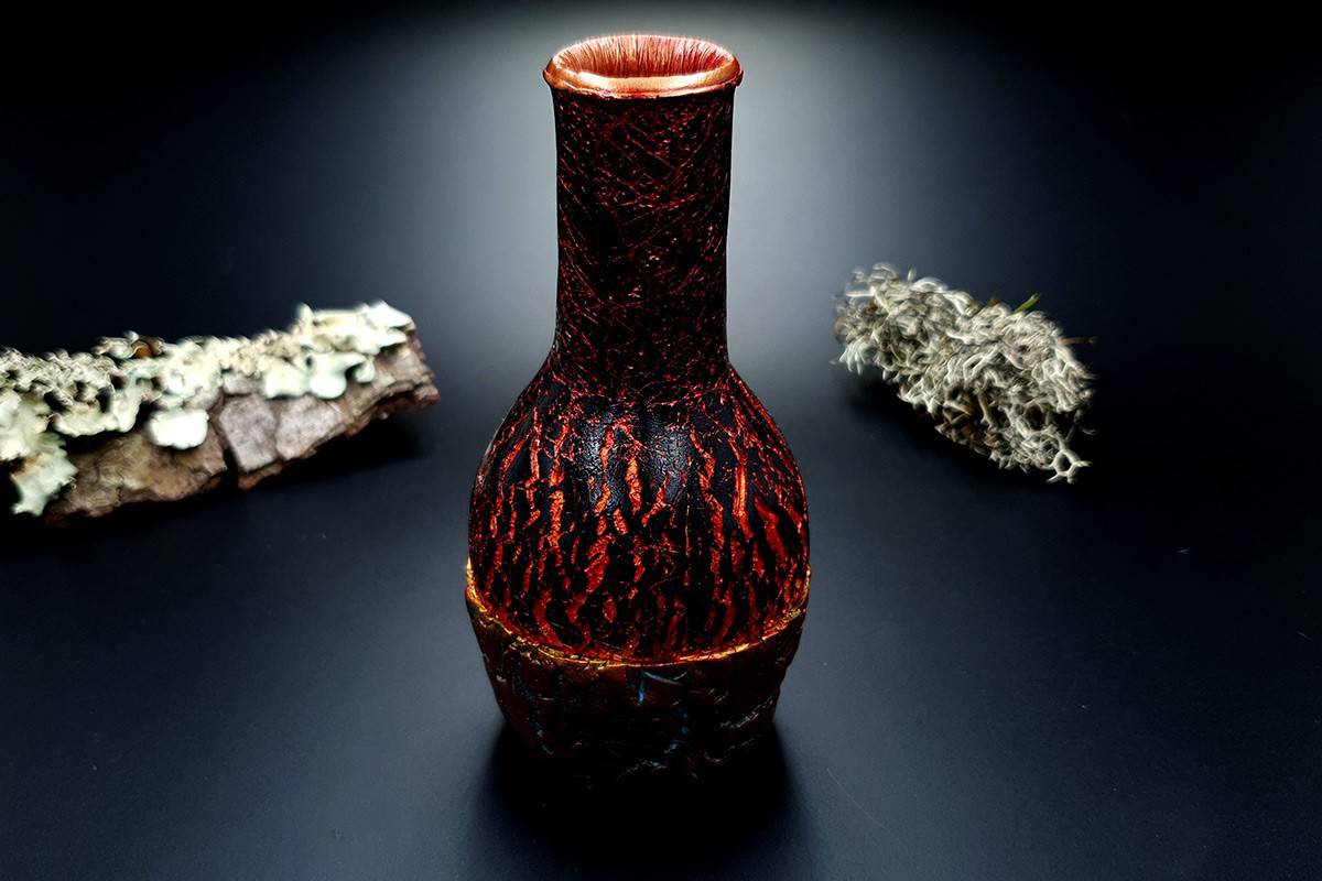 Polymer clay Vase Volcano Lava (9248)