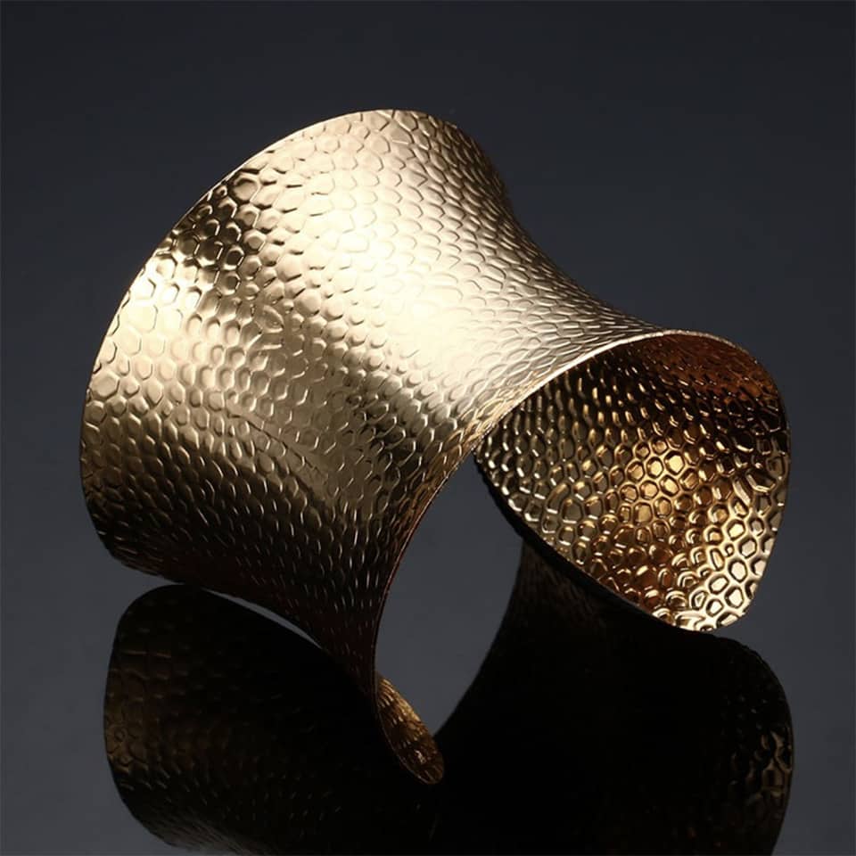 Golden color metal base for baking polymer clay bracelet (14058)