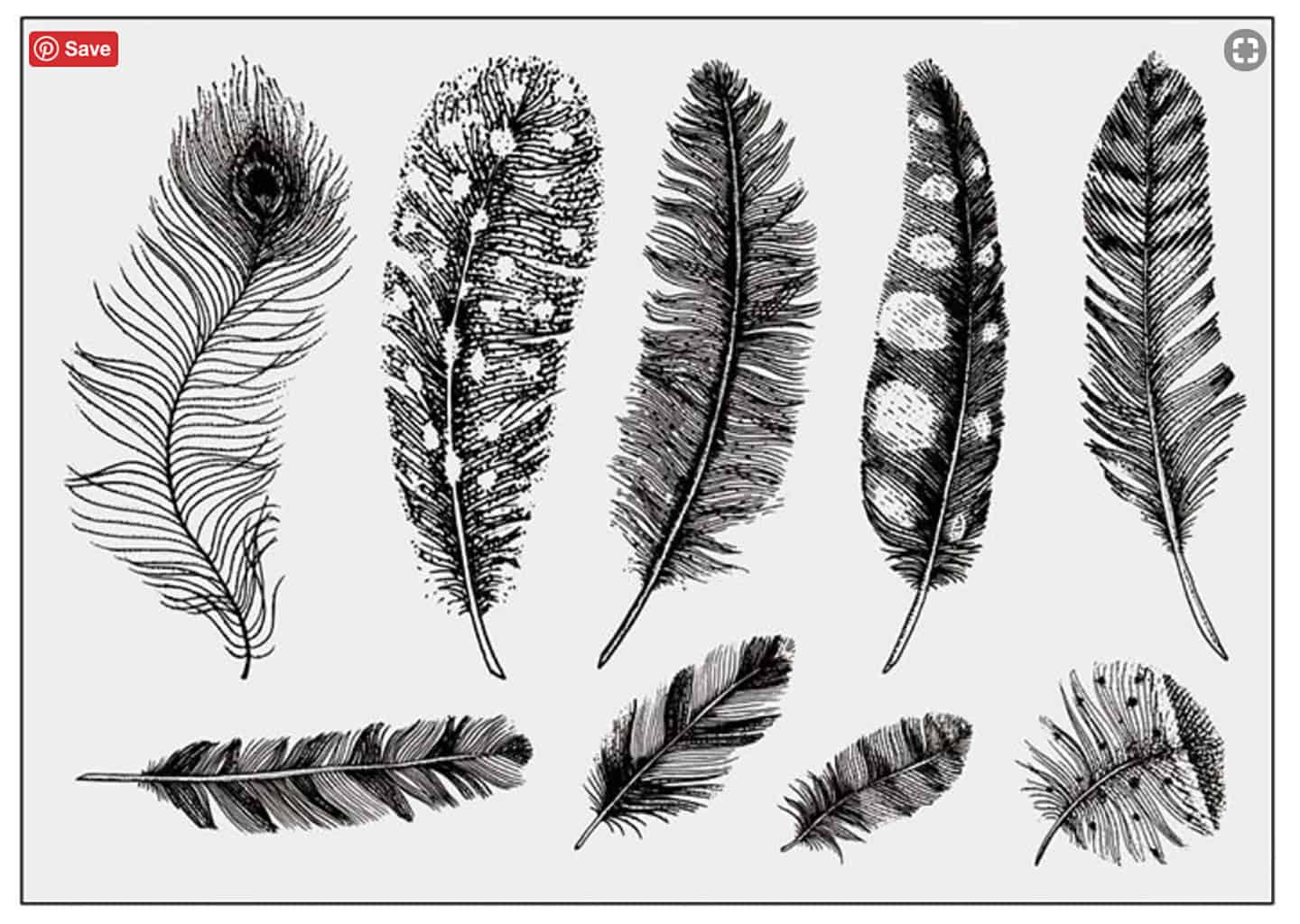 Clear Silicone Stamp "Large Feathers" (13491)