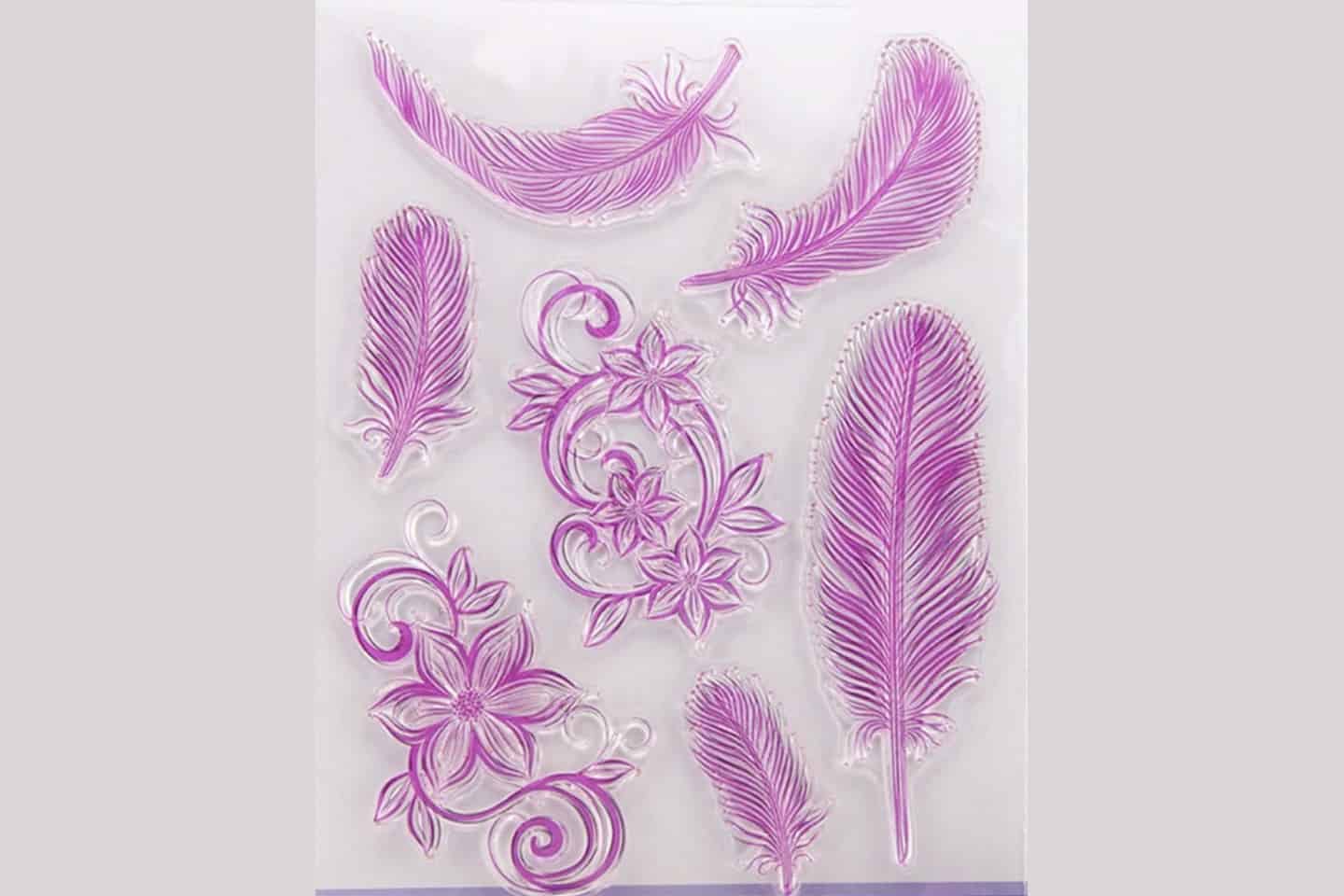Clear Silicone Stamp "Feathers" (15519)