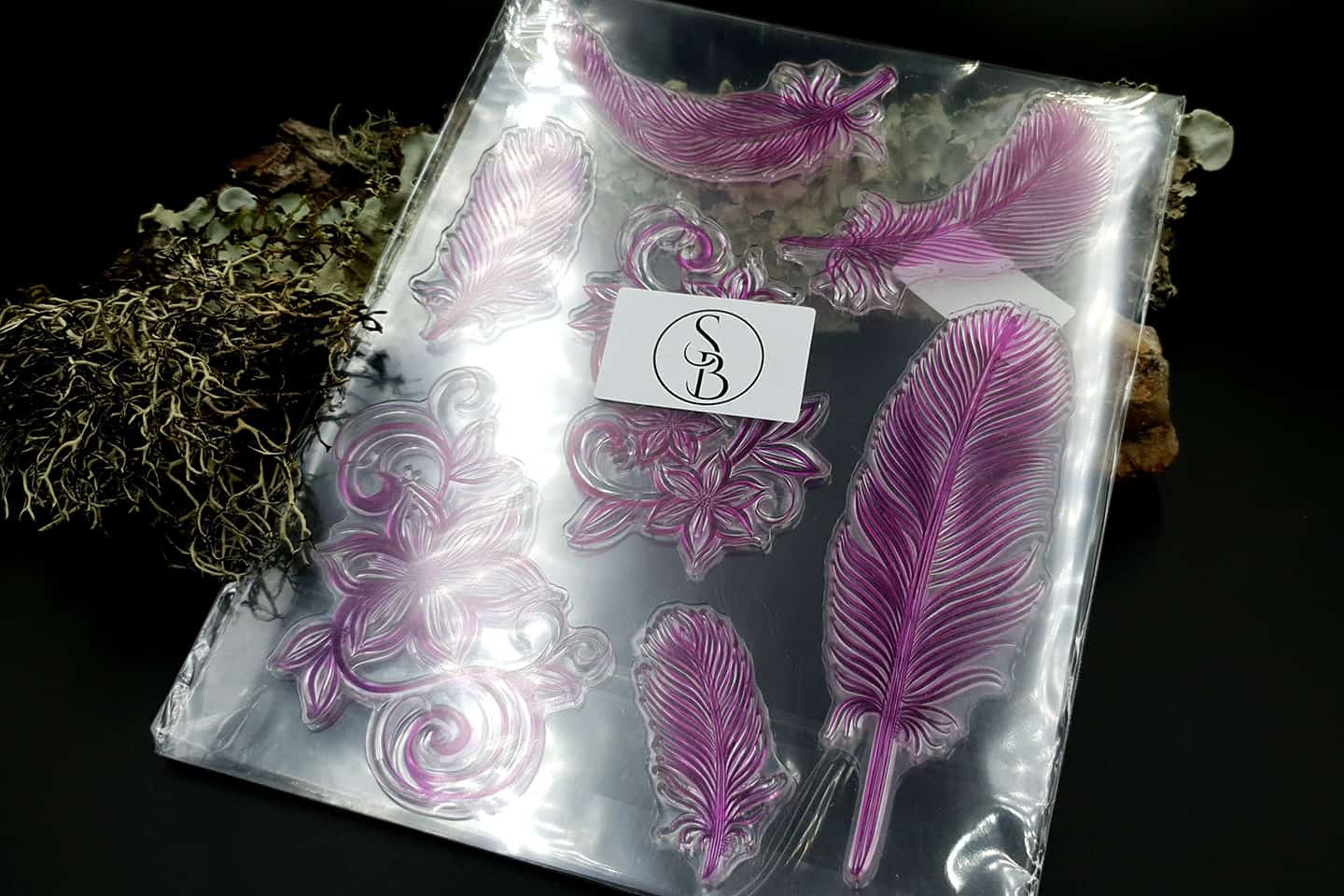 Clear Silicone Stamp "Feathers" (15520)