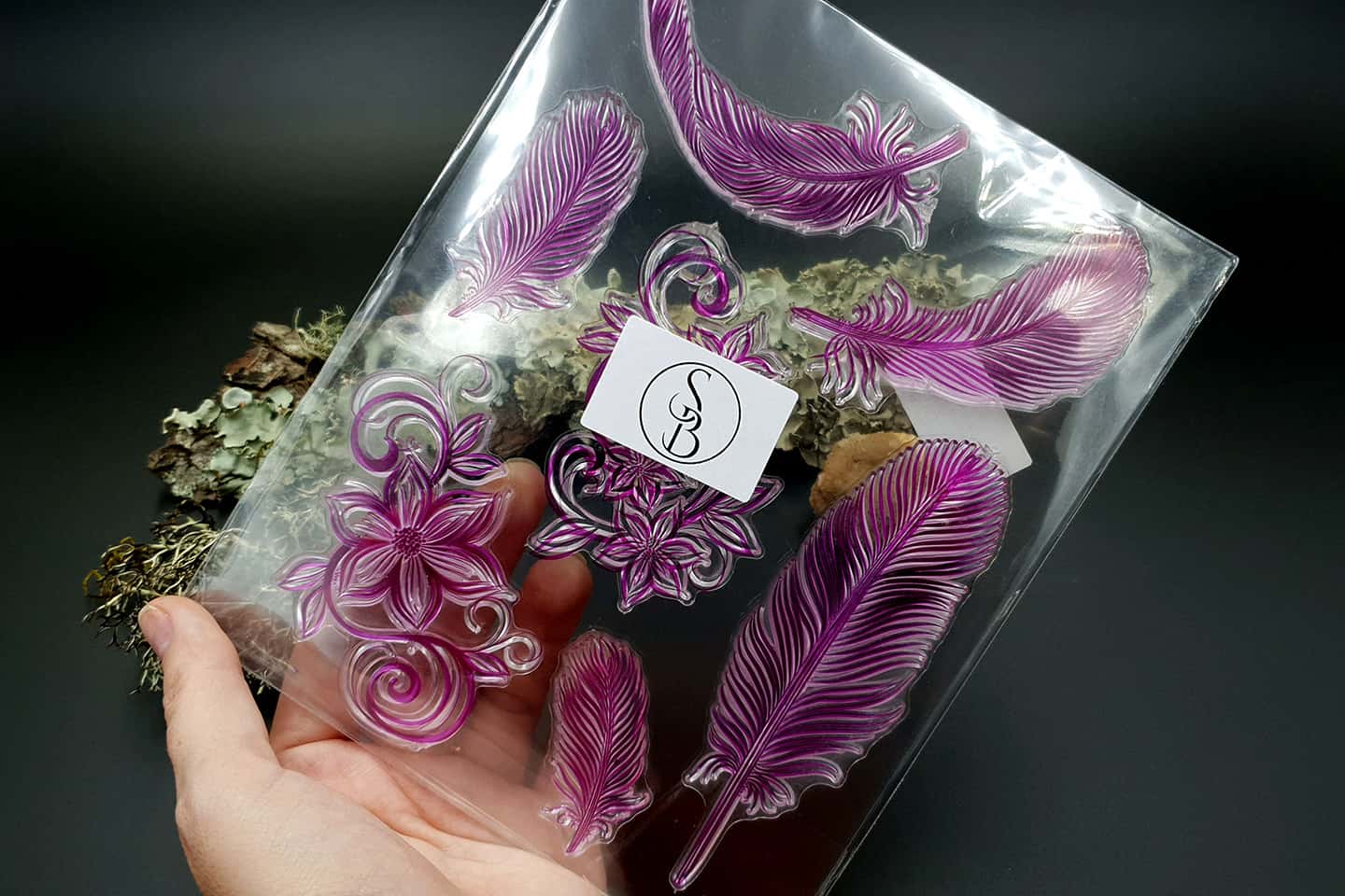 Clear Silicone Stamp "Feathers" (15521)