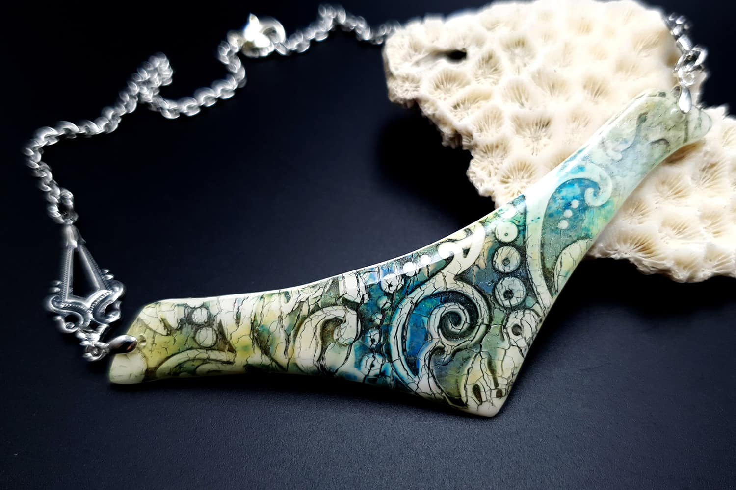 Jewelry from "Faux Glazed Cracked Ceramic" course for your inspiration #10