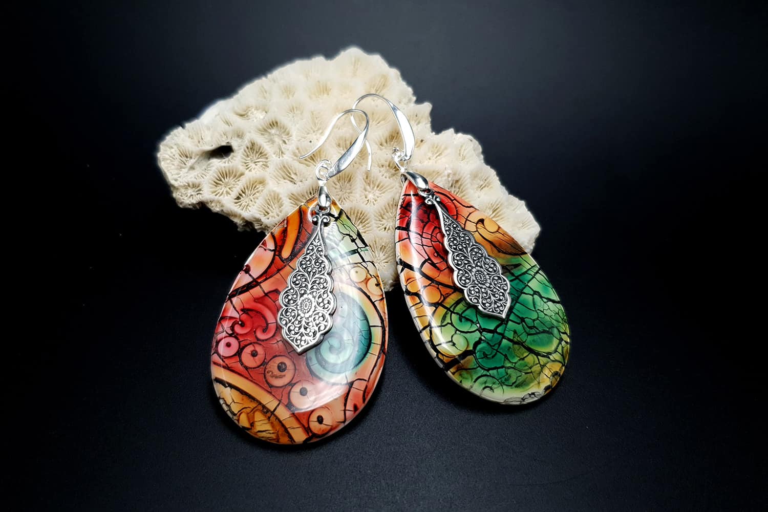 Jewelry from "Faux Glazed Cracked Ceramic" course for your inspiration #1