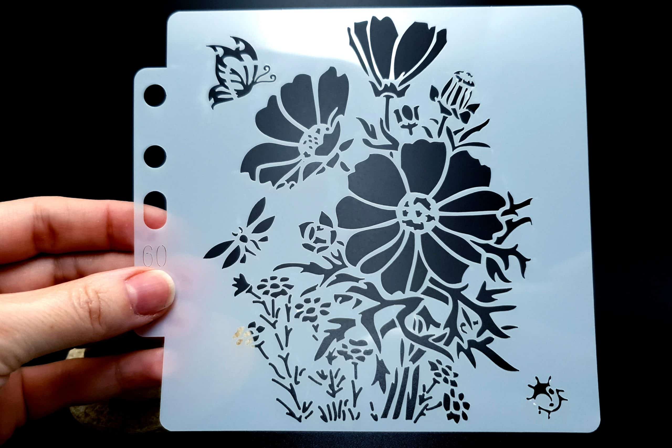 Set of 4 pcs "Floral" Plastic Stencils (21052)