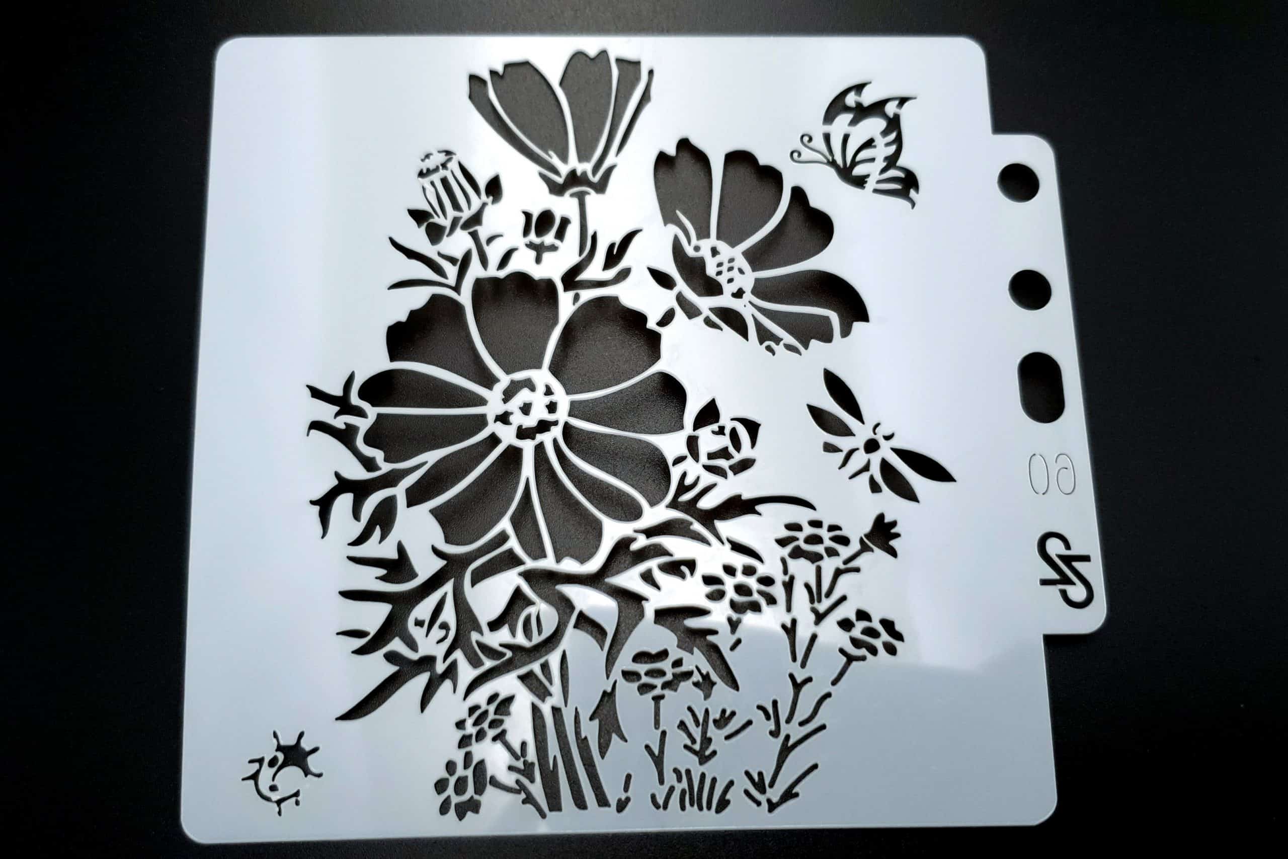 Set of 4 pcs "Floral" Plastic Stencils (21067)