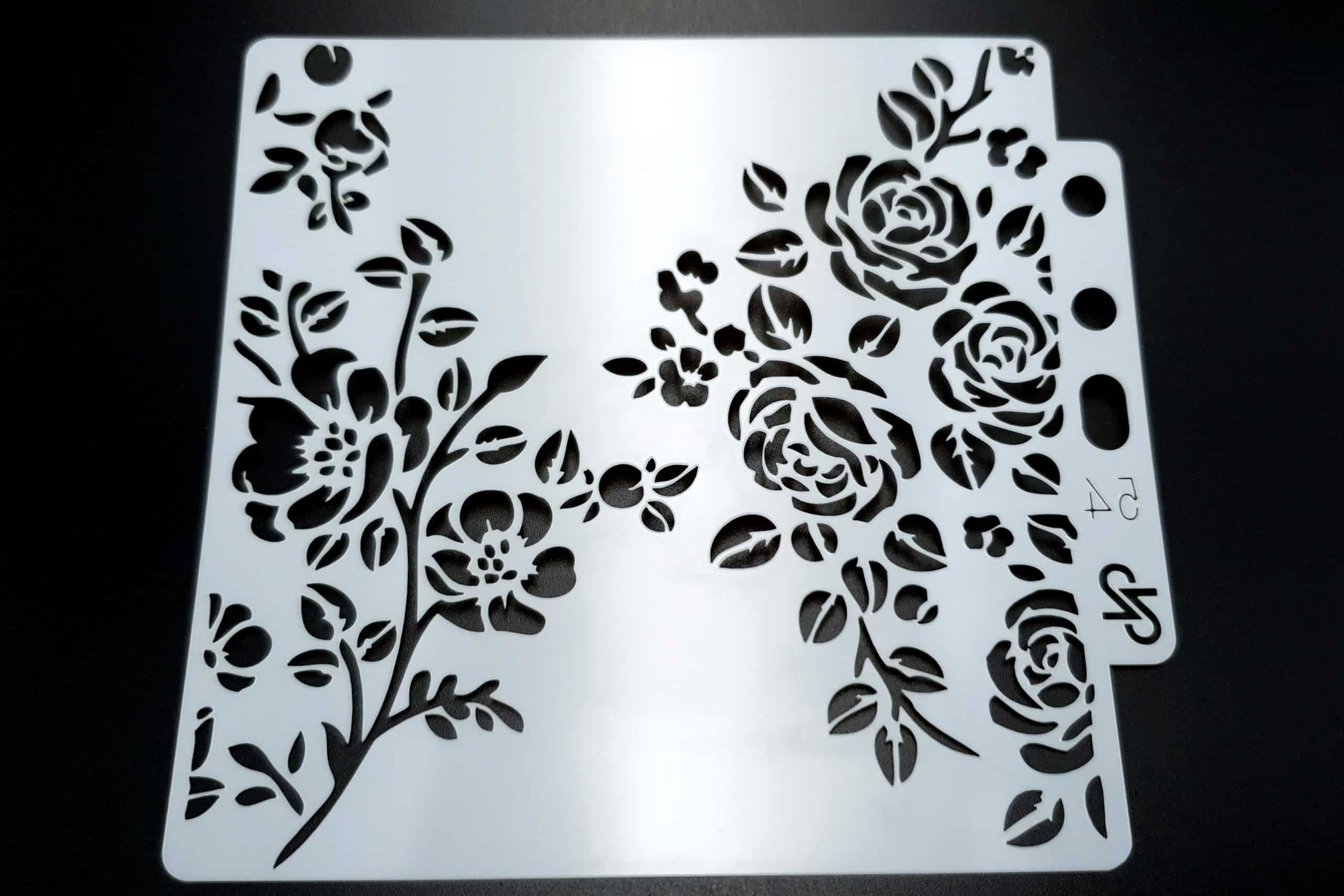 Set of 4 pcs "Floral" Plastic Stencils (21070)