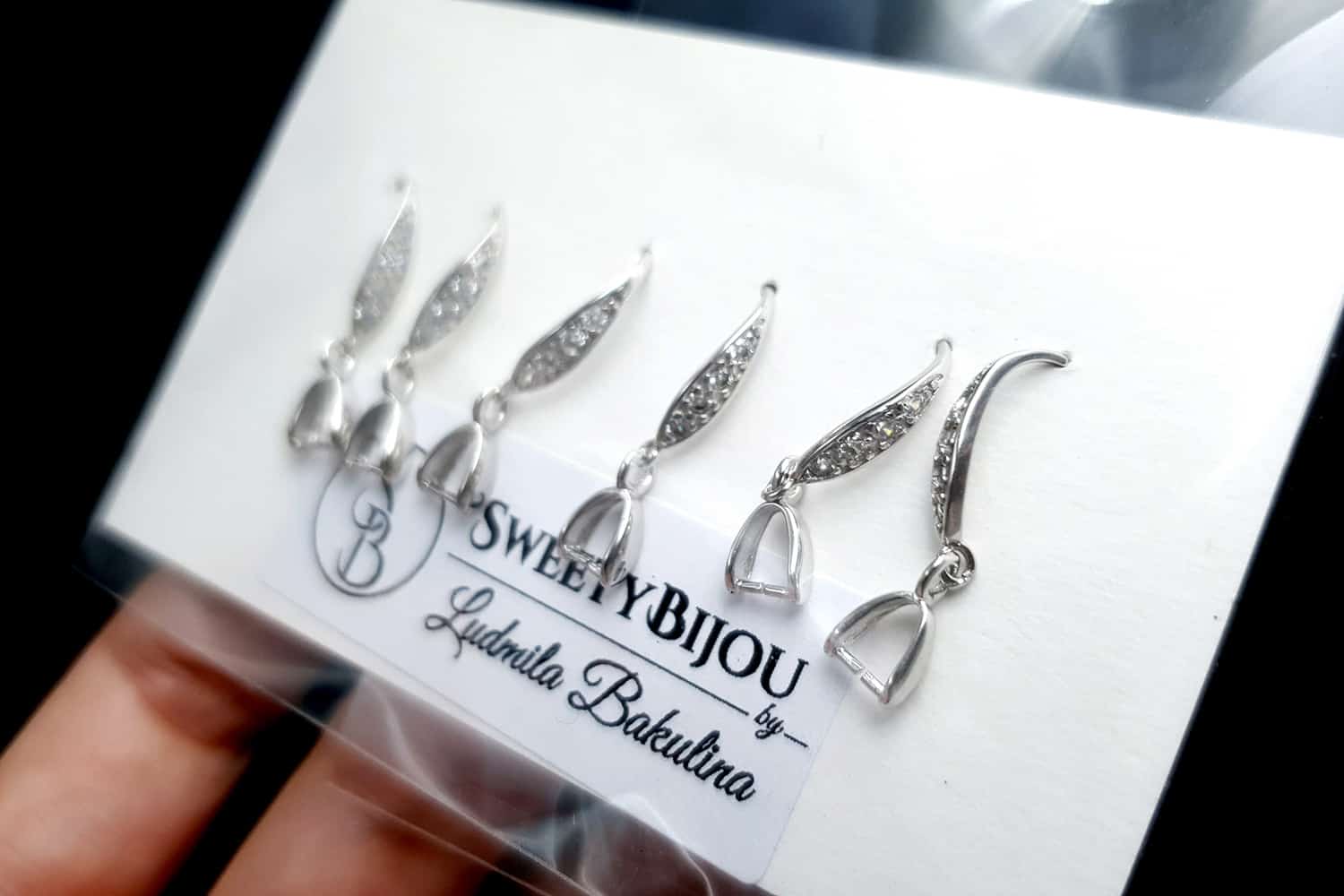 Genuine 925 Sterling Silver Clasp Hook Earrings Findings #21477