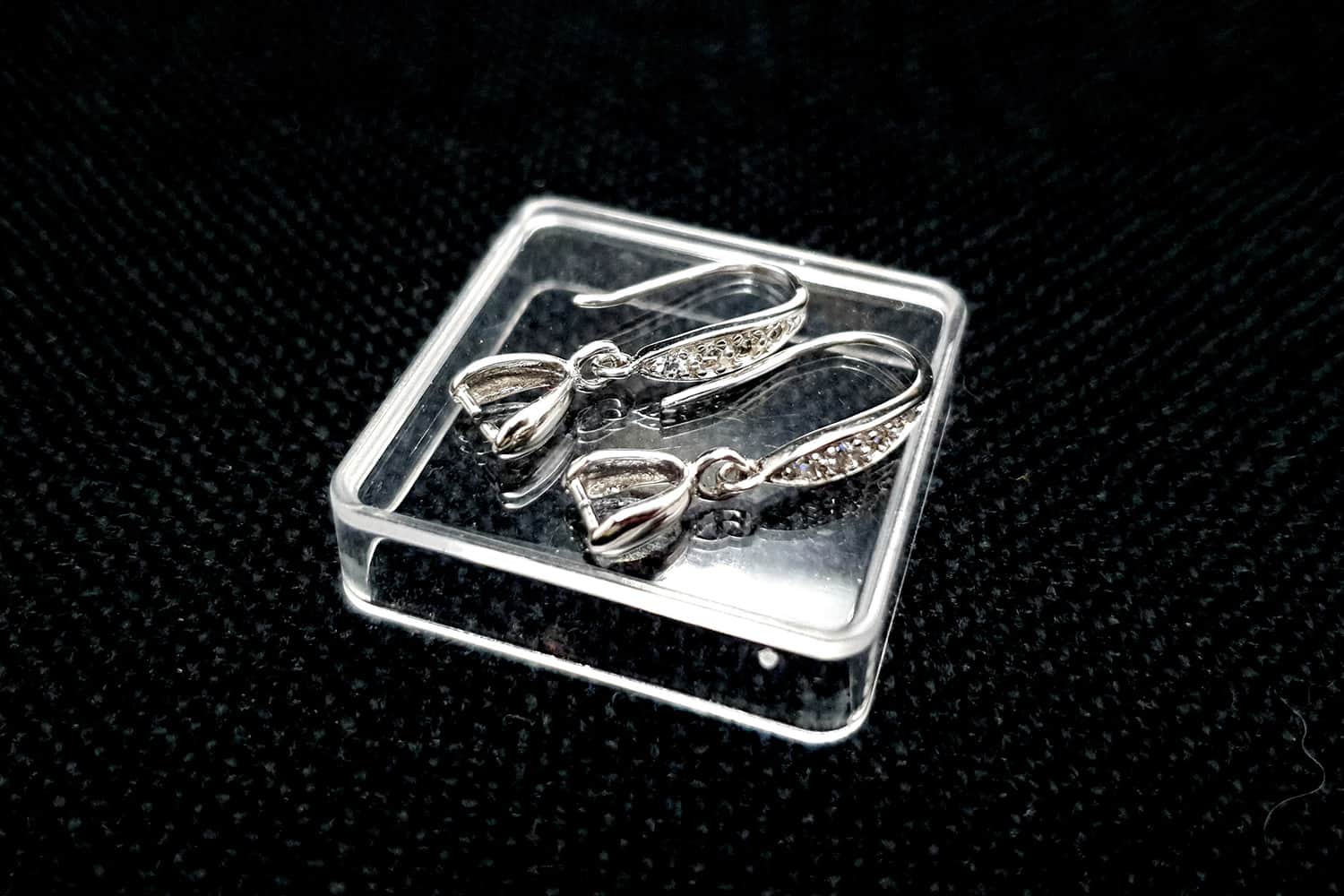 Genuine 925 Sterling Silver Clasp Hook Earrings Findings (21479)
