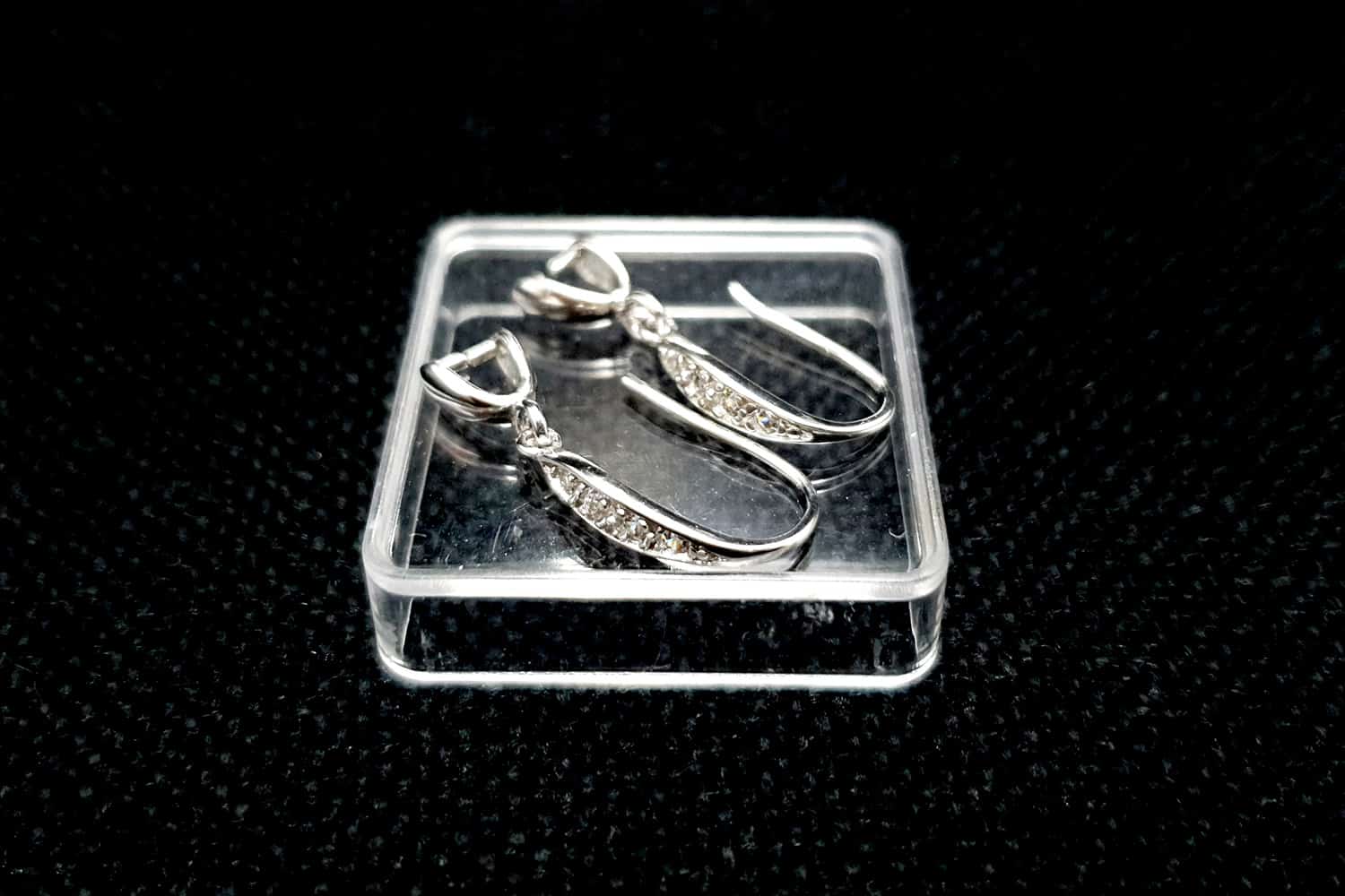 Genuine 925 Sterling Silver Clasp Hook Earrings Findings (21480)