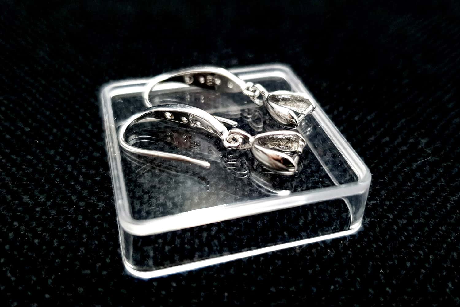 Genuine 925 Sterling Silver Clasp Hook Earrings Findings (21481)