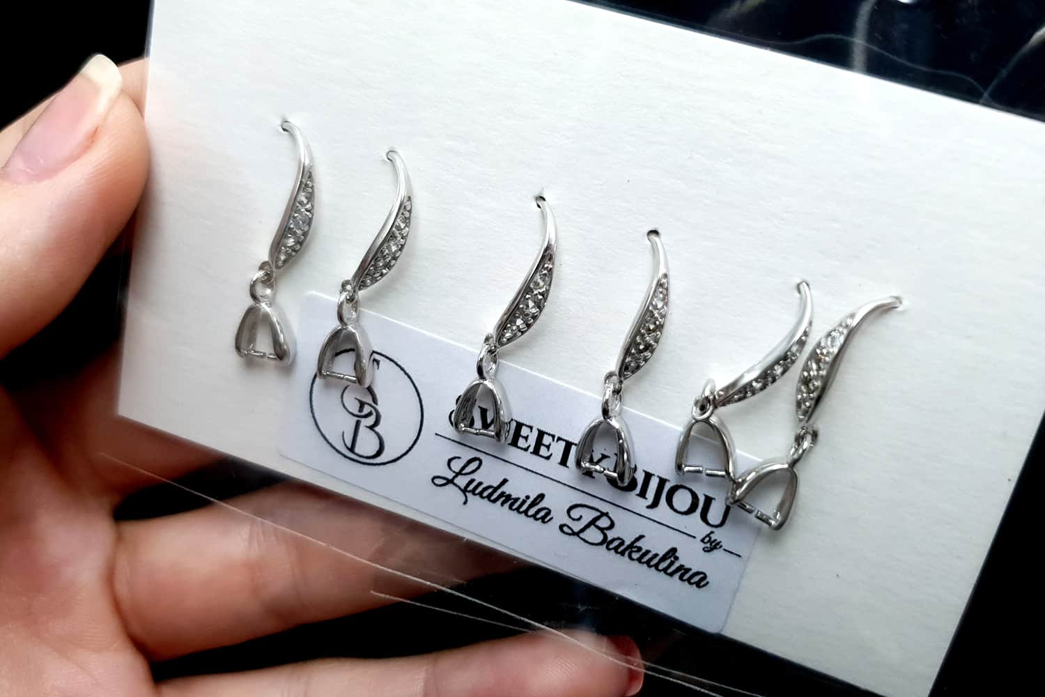 Genuine 925 Sterling Silver Clasp Hook Earrings Findings (21486)