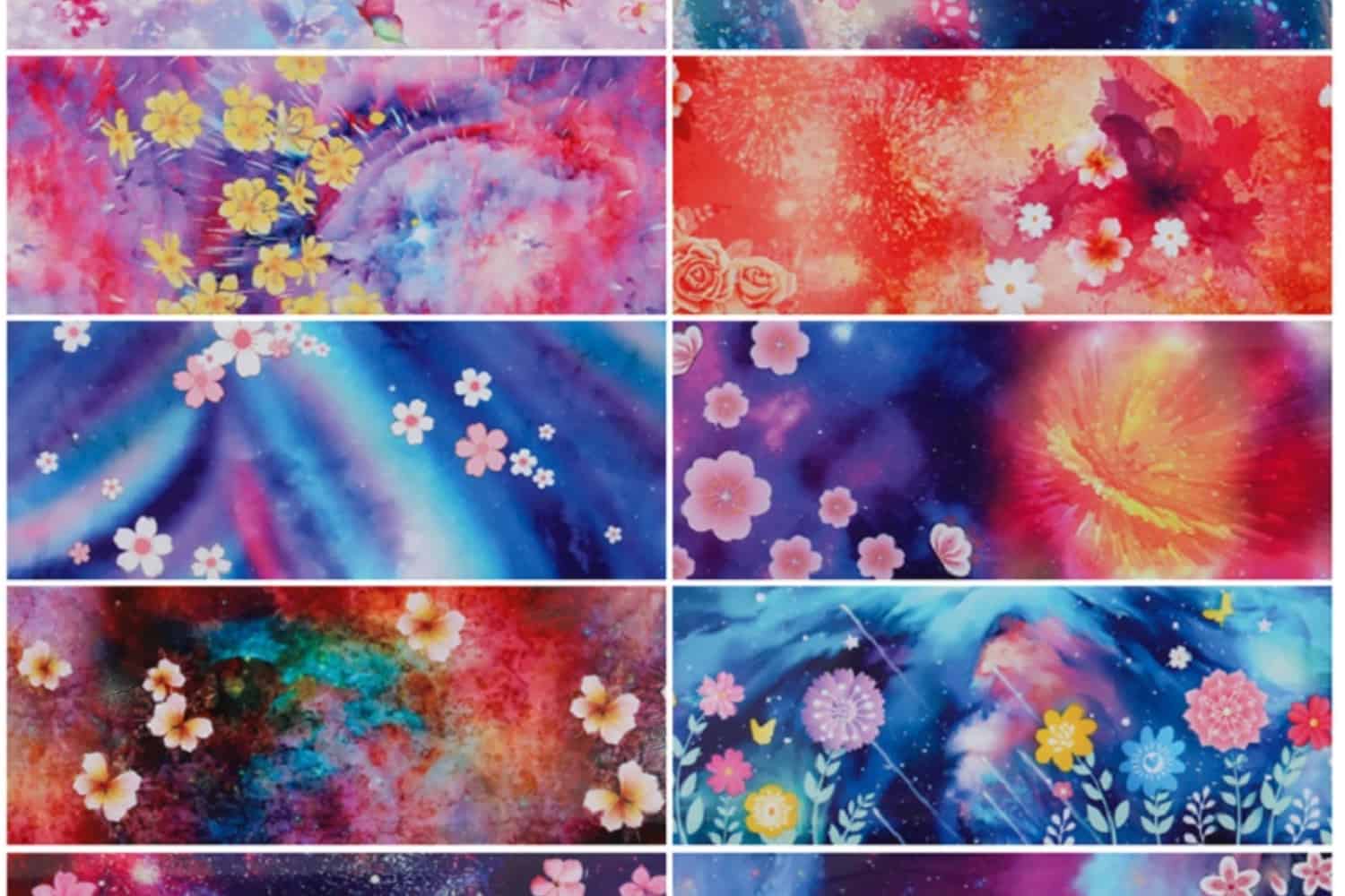 9 Unique Patterns of Colorful Flowers (21640)