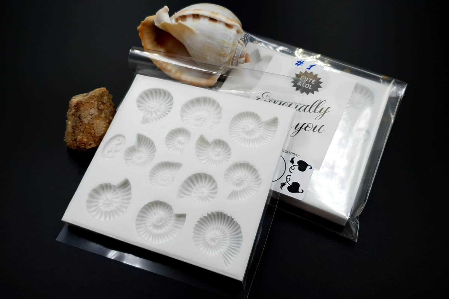 Square Medium Ammonites Mold #1 (21930)