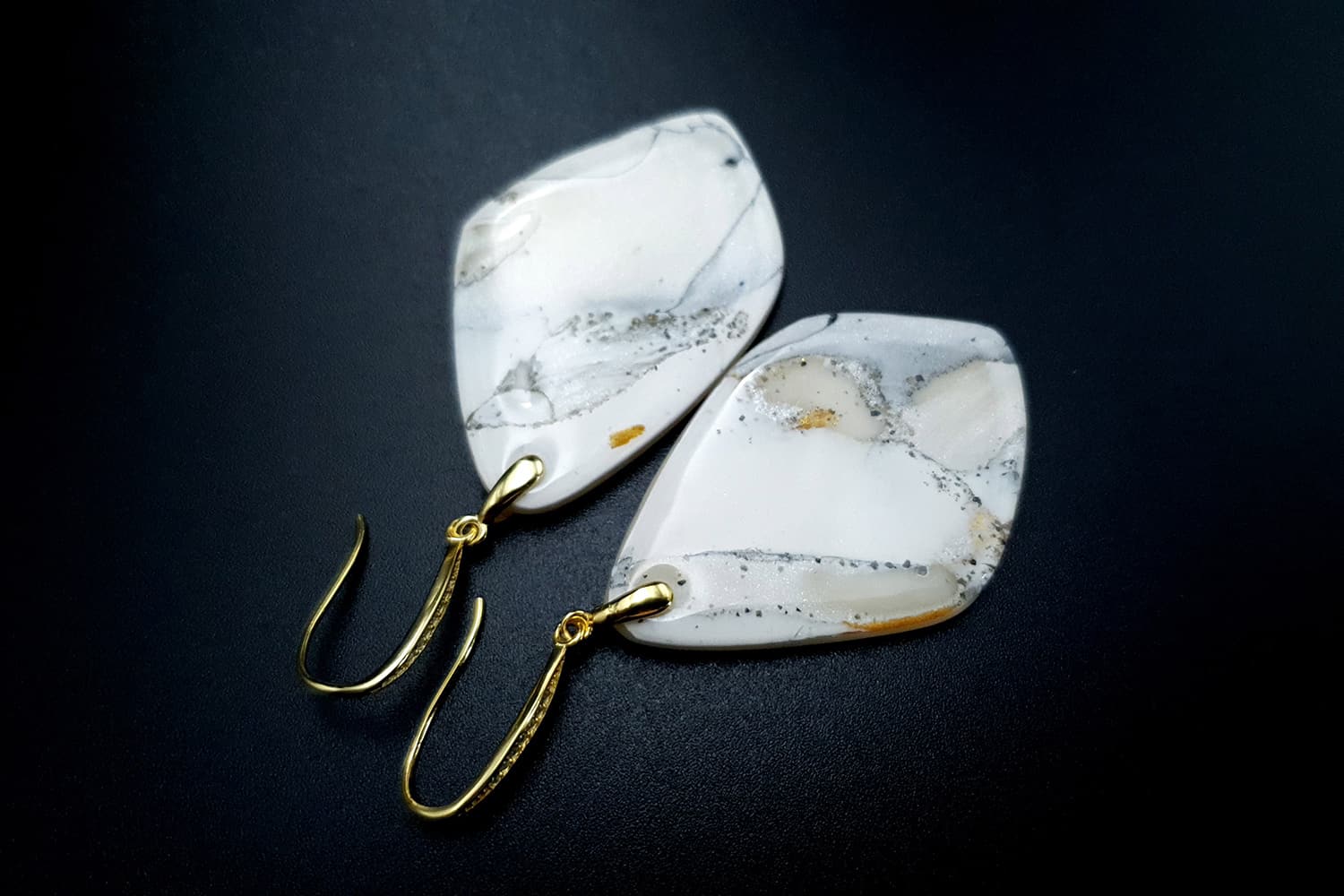 "Marble" Faux marble earrings (24095)