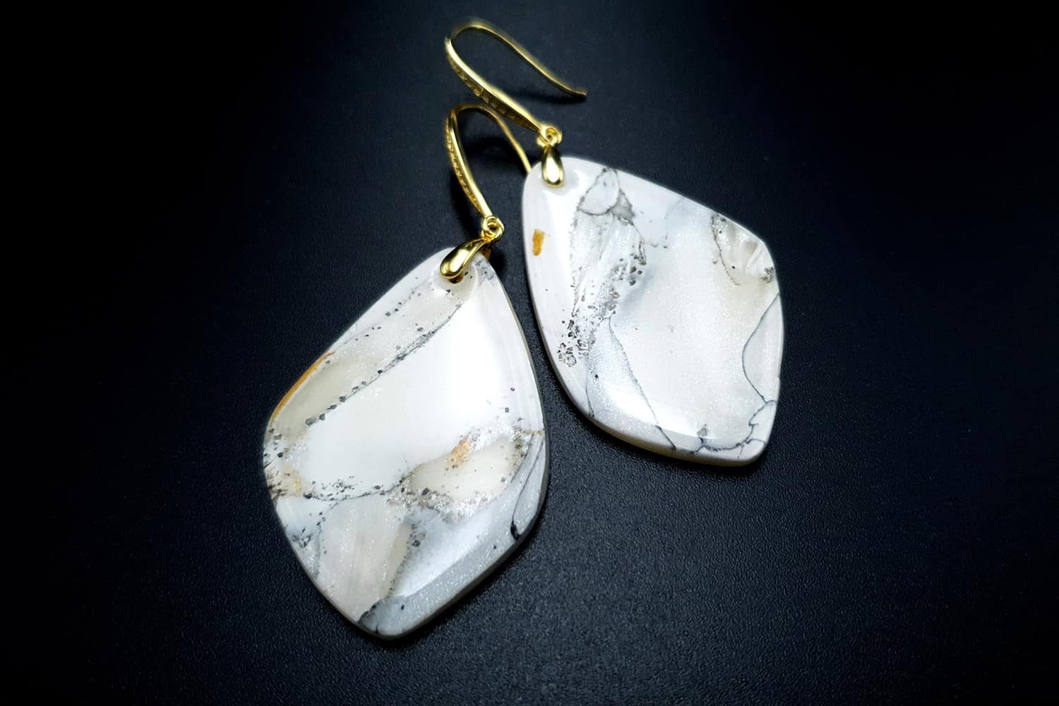 "Marble" Faux marble earrings #24098