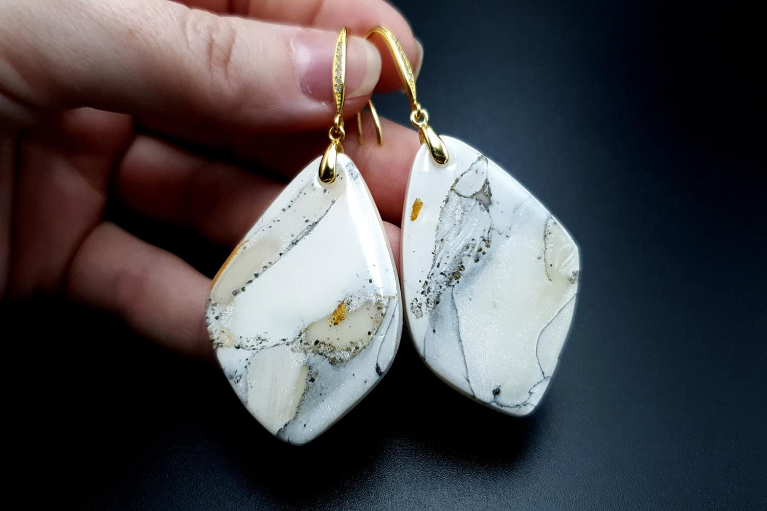"Marble" Faux marble earrings (24101)