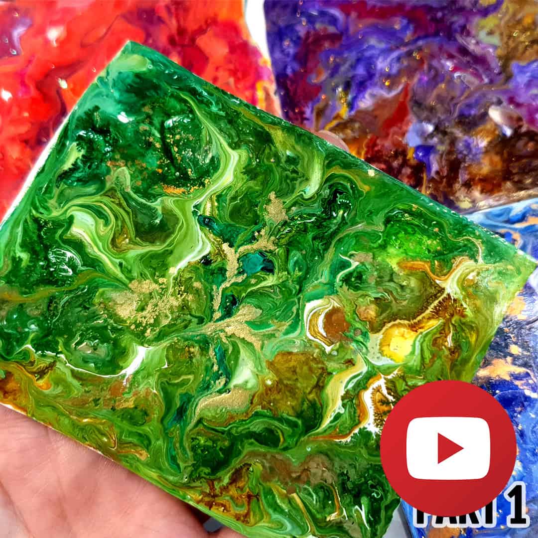 Micro acrylic pouring on raw polymer clay (Part 1) (26075)