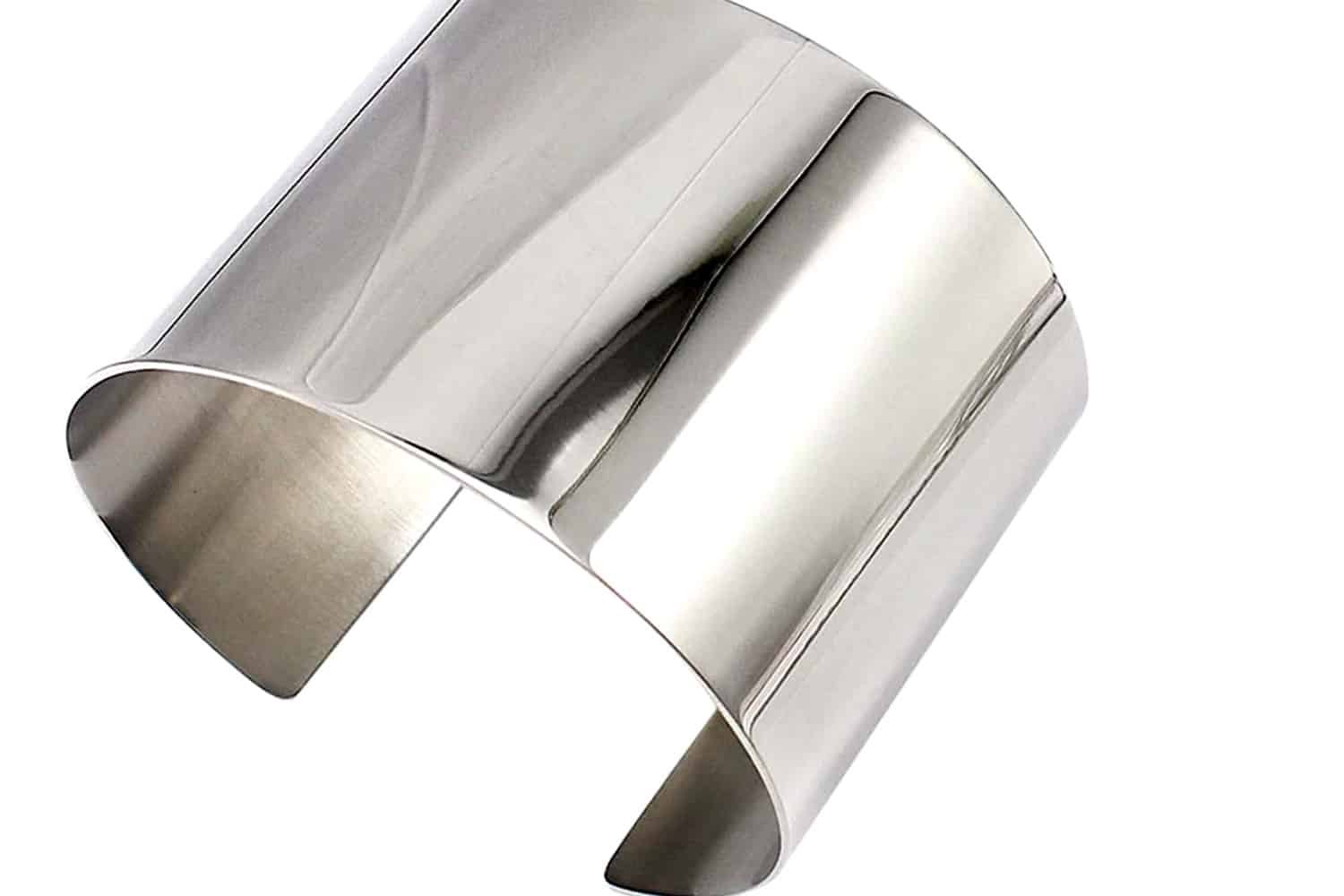 Silver Metal Smooth Bracelet Base (25484)