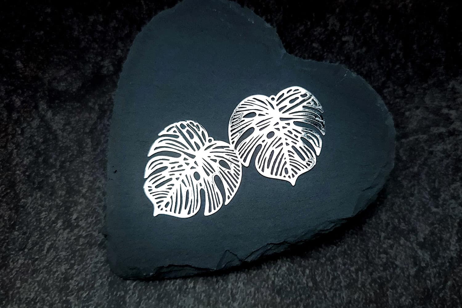 Silver color exotic leafs charms for earrings (27206)