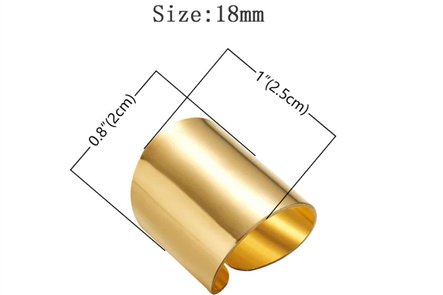 Golden color Ring cuff metal backing base (27315)