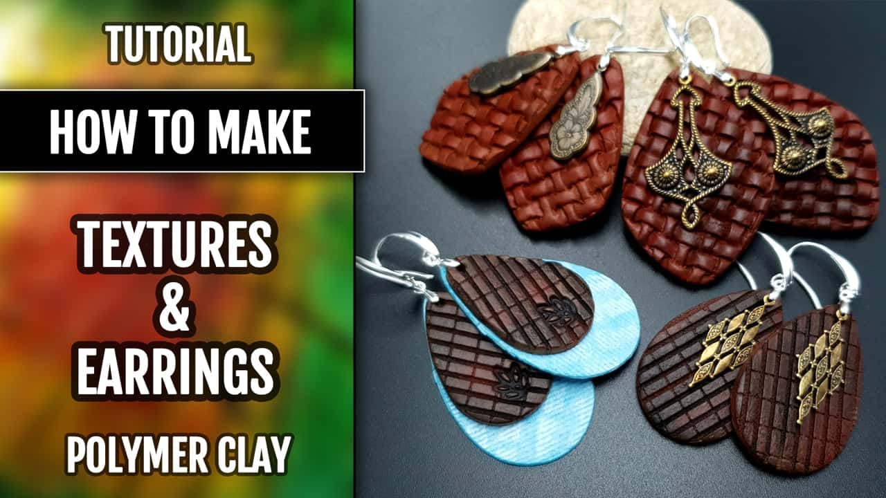 How to make polymer clay faux leather and jeans earrings #168792