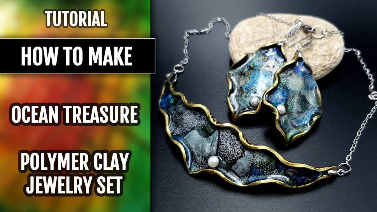 How to make polymer clay Jewelry Set with Nail Foils #168788