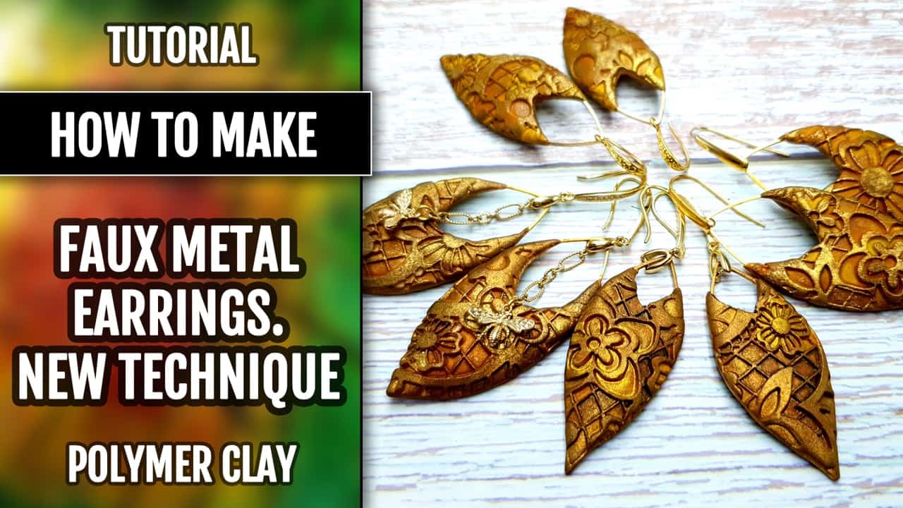 How to make faux metal earrings. New technique #168786