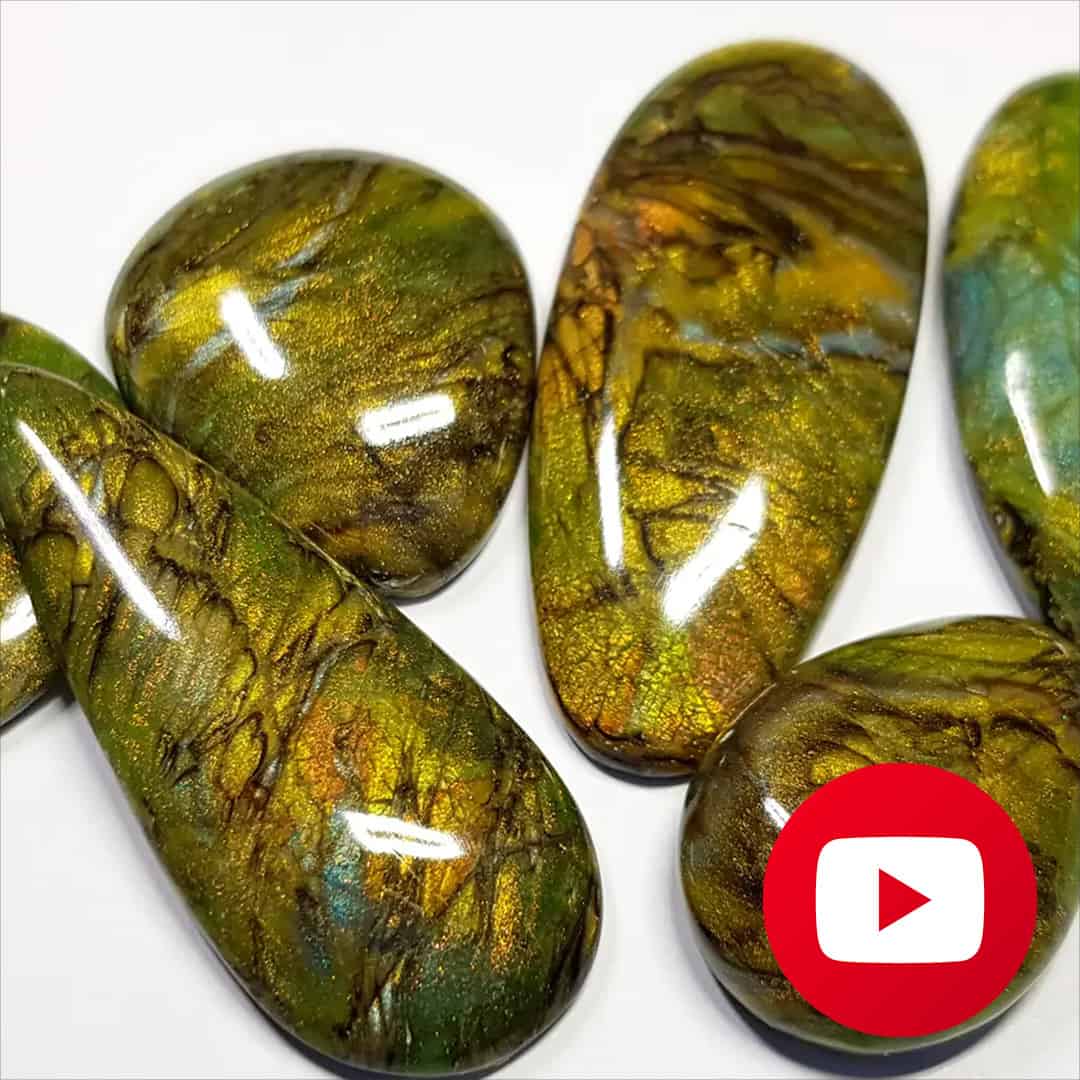 How to make Golden-Green Labradorite stone imitation (27061)