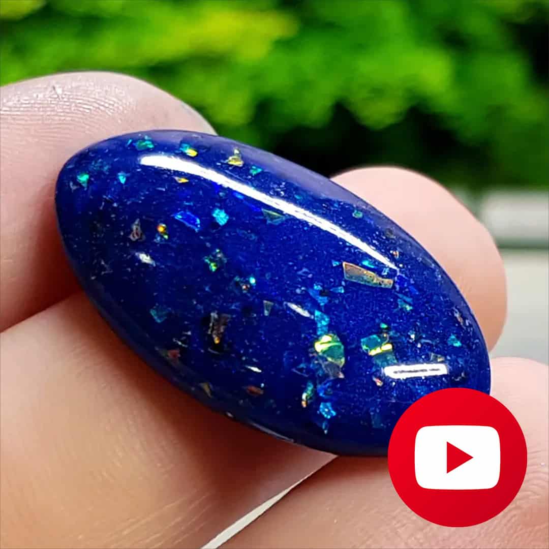 How to make Faux Blue (Black) Opal stone imitation #27065