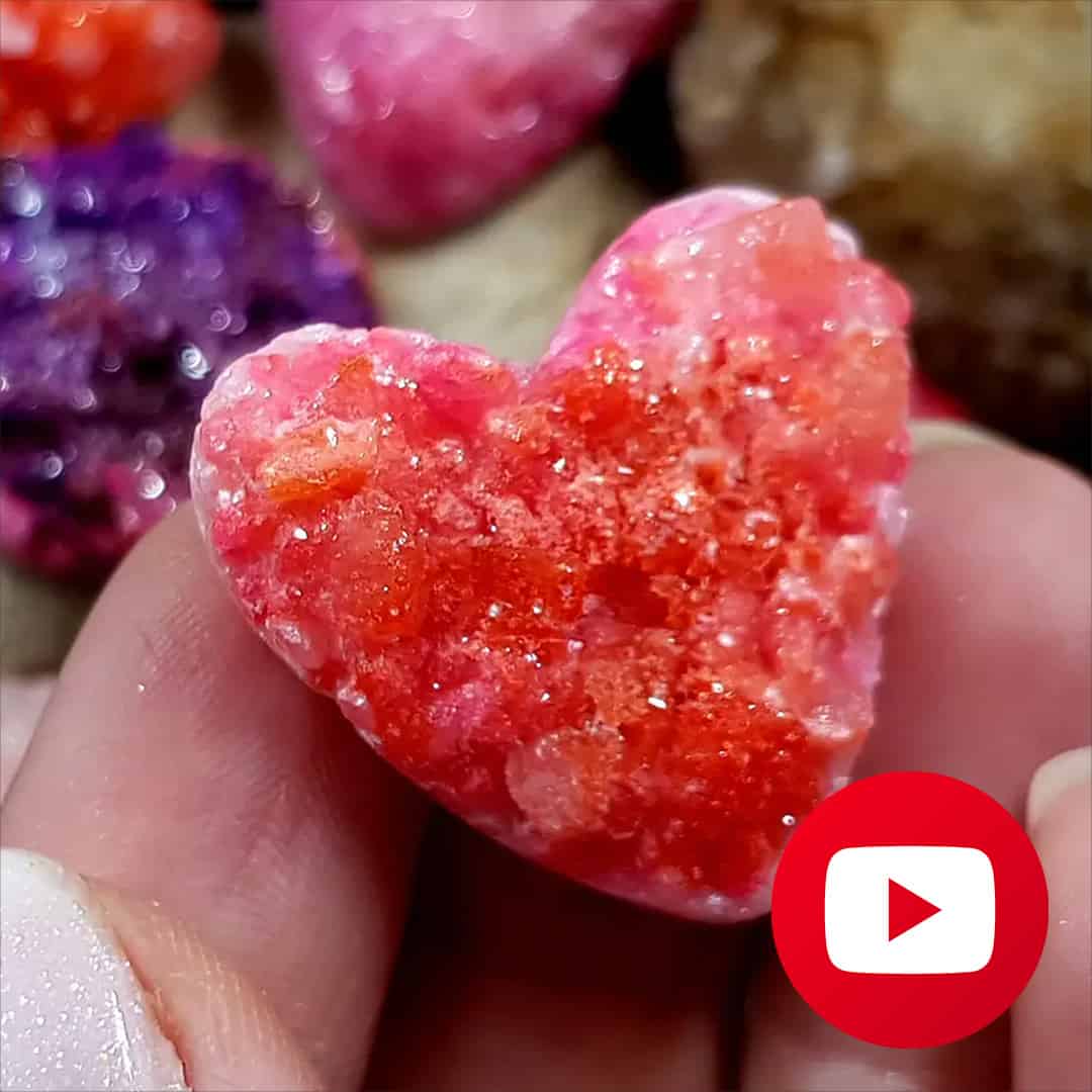 How to make Realistic Red Heart Druzzy stone imitation (27053)