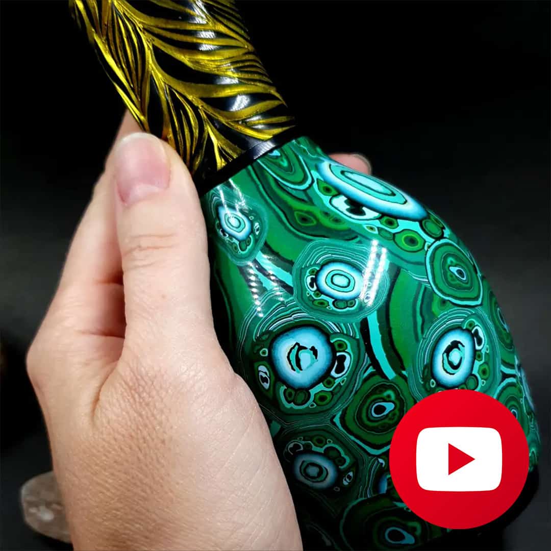 Make and decorate a vase with Malachite veneer #26995