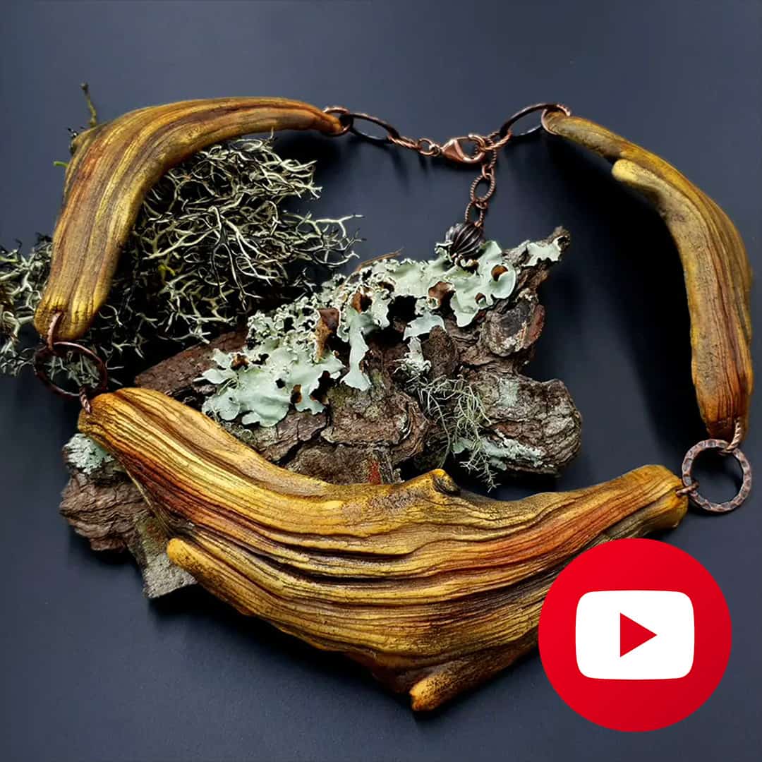 How to make polymer clay driftwood necklace (26630)