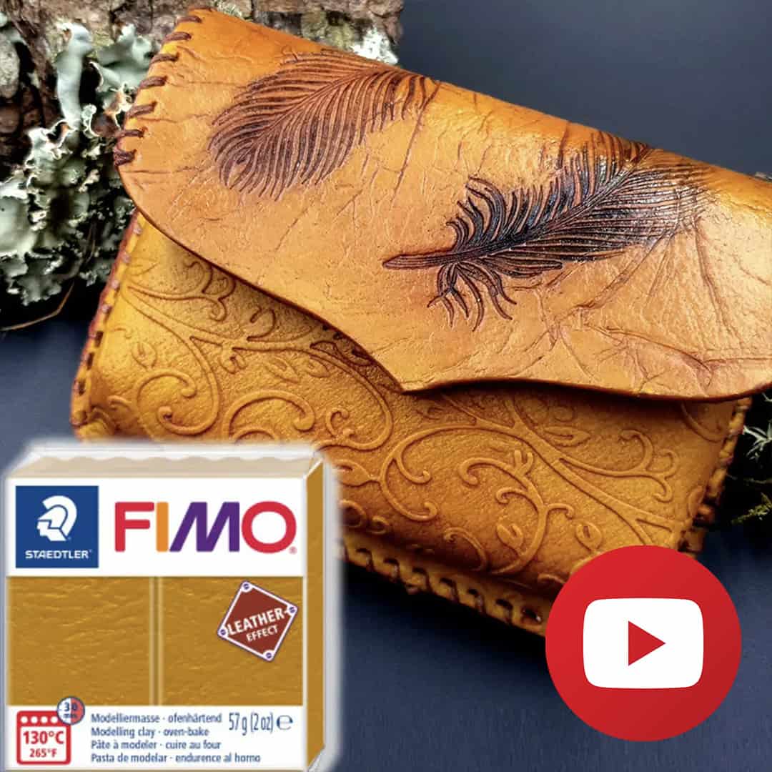 How to make faux leather belt bag - FIMO leather effect (26242)
