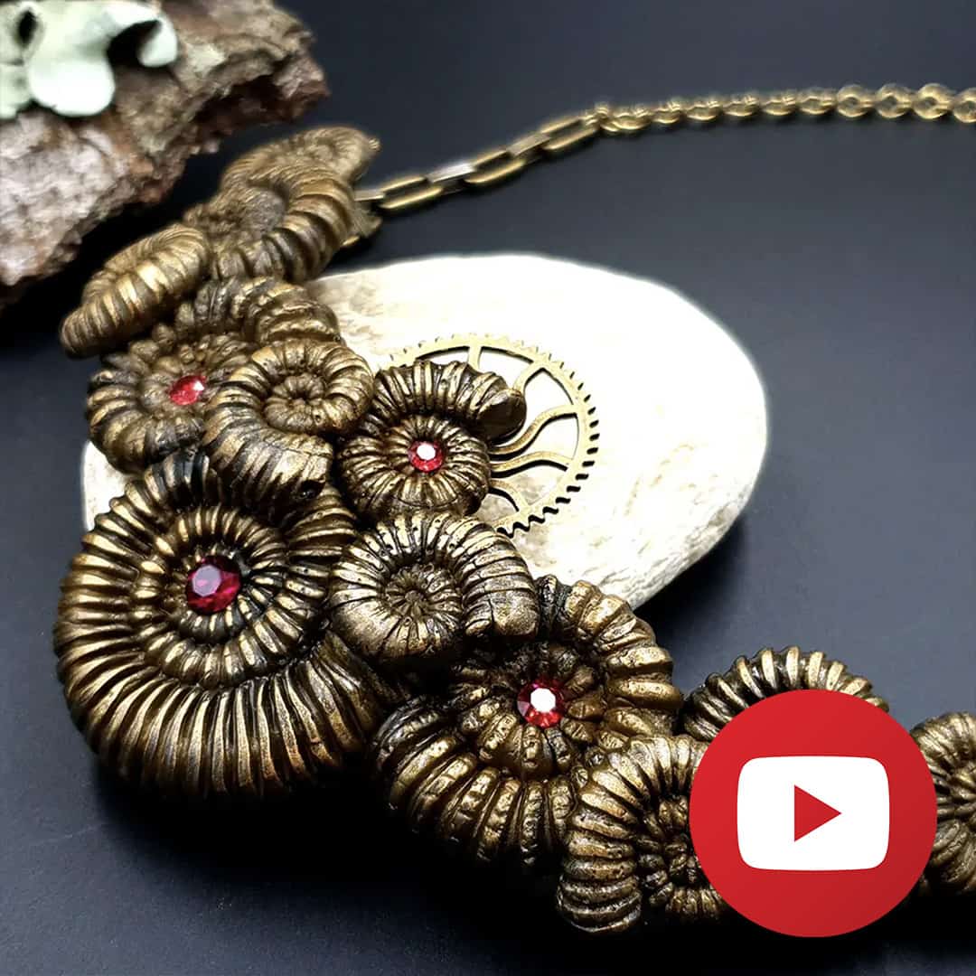 How to make polymer clay ammonite necklace #26467