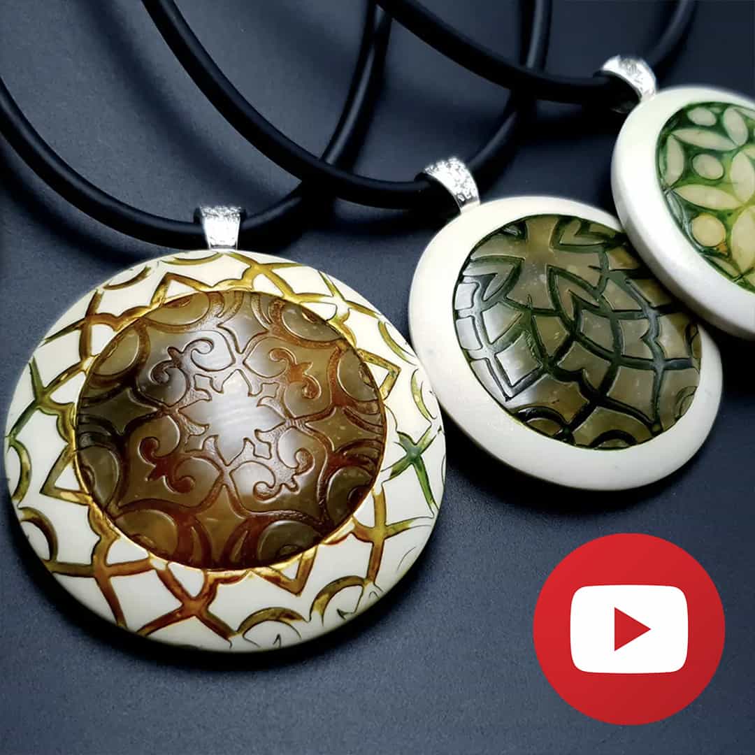 How to make polymer clay round white pendant (26262)