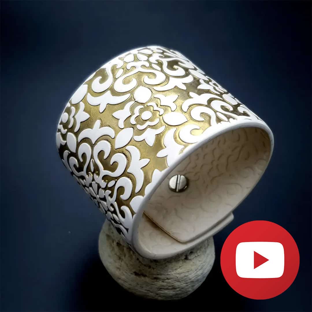 How to make polymer clay white gold bracelet (26458)