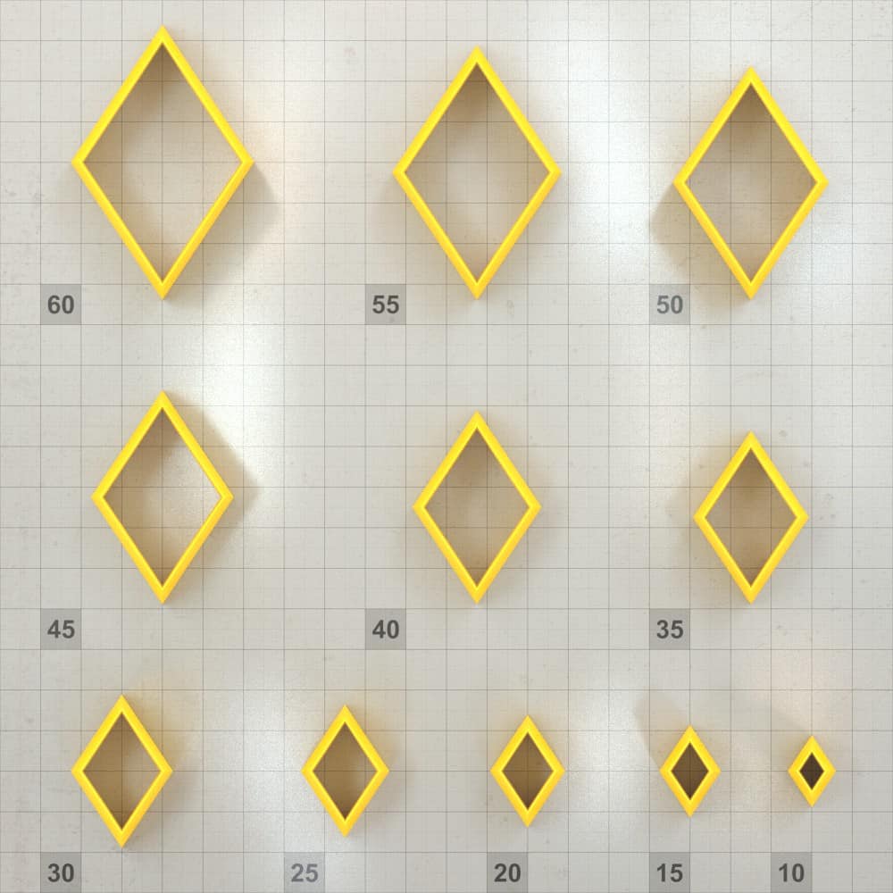 Big set of 11 plastic cutters - DIAMOND 6:4 (29451)