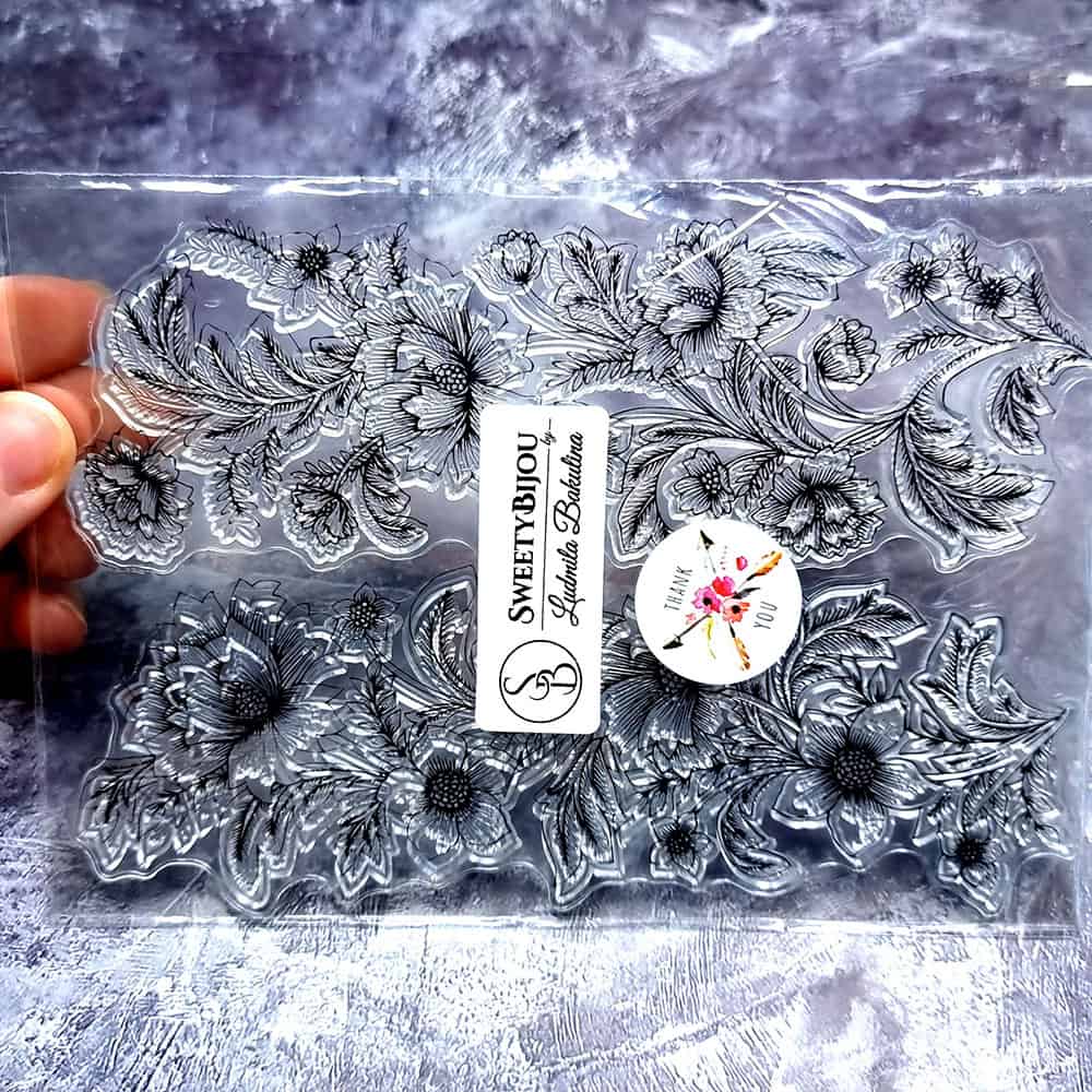 Roses transparent clear silicone stamp (34080)