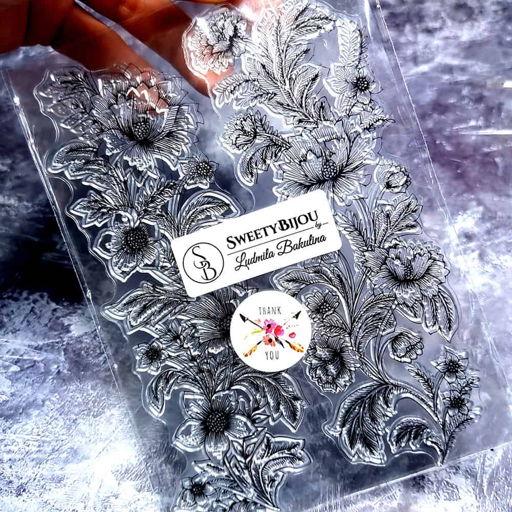 Roses transparent clear silicone stamp (34081)