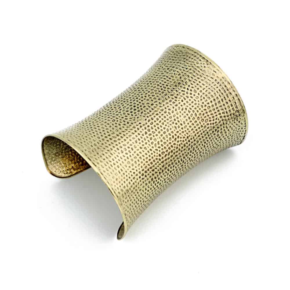 Wide Vintage Bronze Metal Bracelet Base (9.7x7cm) (36318)