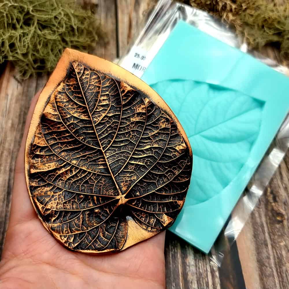 Morning Glory Leaf - Handmade texture-mold of real leaf #36002
