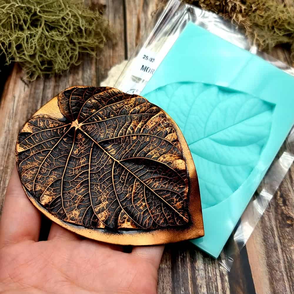 Morning Glory Leaf - Handmade texture-mold of real leaf (36011)