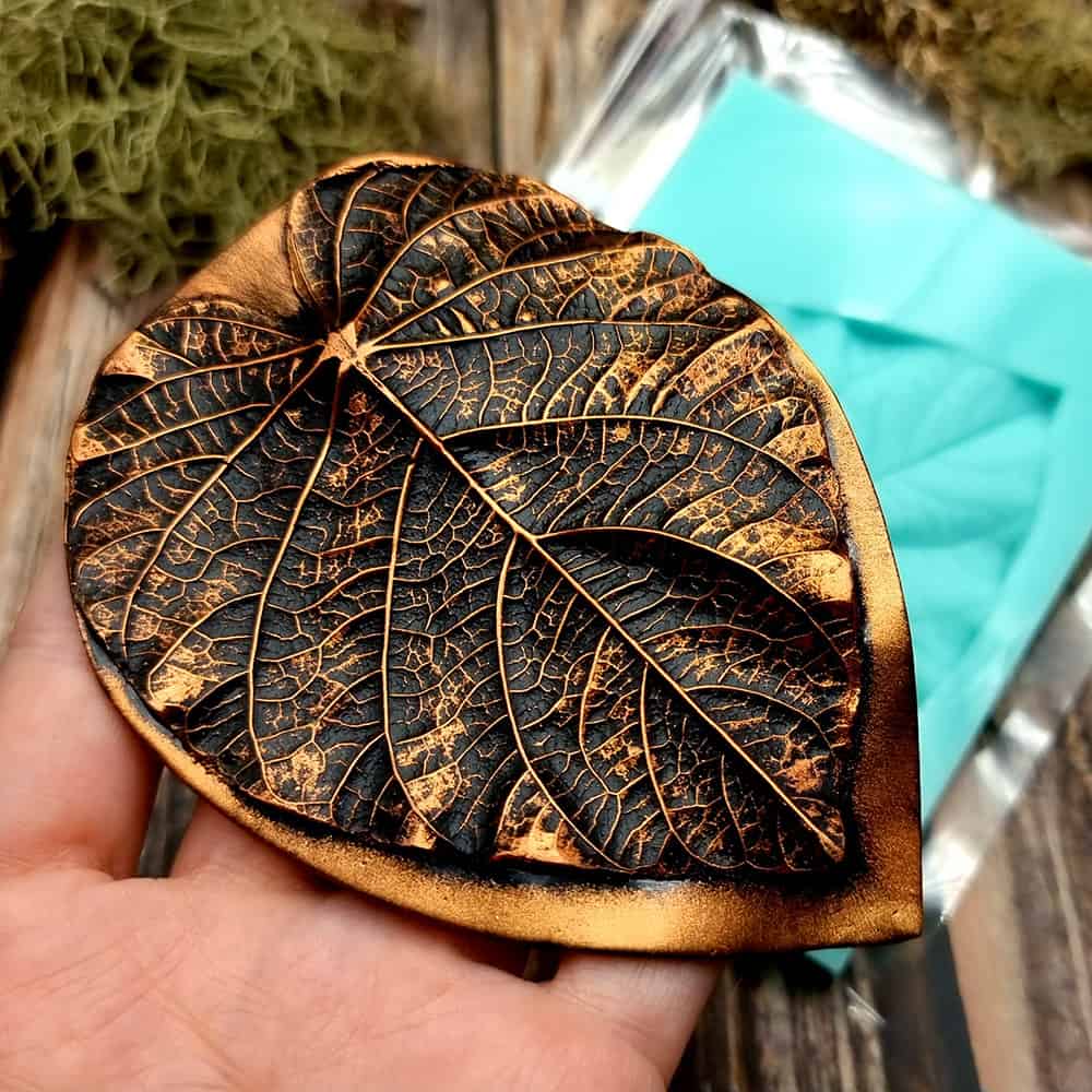 Morning Glory Leaf - Handmade texture-mold of real leaf (36023)