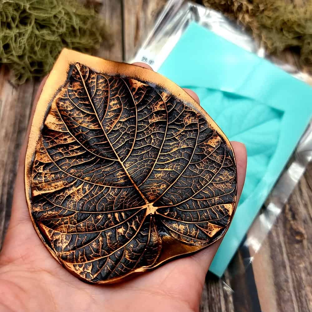 Morning Glory Leaf - Handmade texture-mold of real leaf (36034)