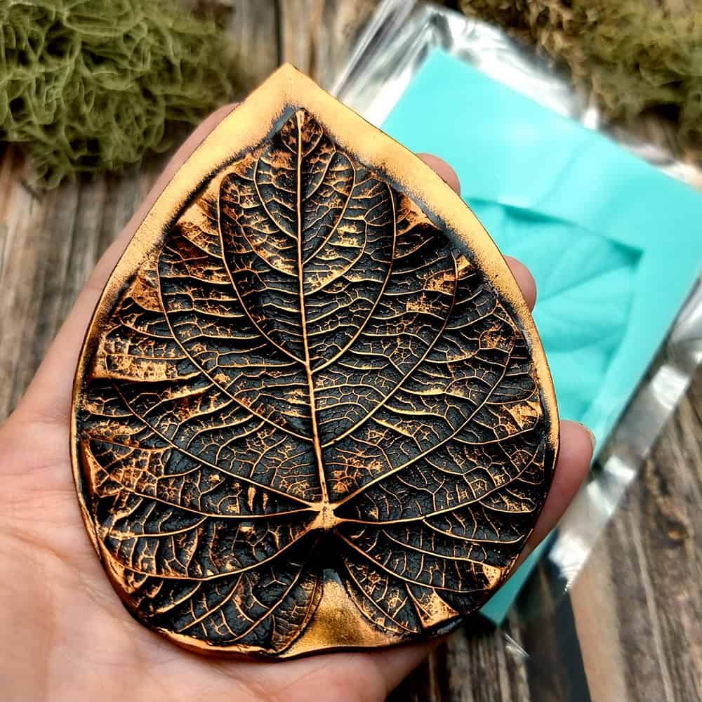 Morning Glory Leaf - Handmade texture-mold of real leaf (36045)